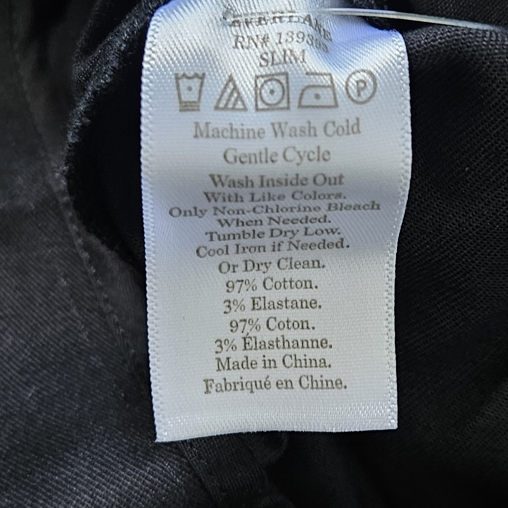 Everlane Pants Mens 40x30 Black Twill Slim Fit Stretch Tailored Trousers New - Picture 5 of 9